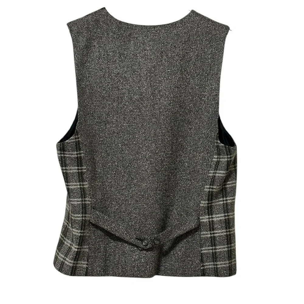 RUSS - SIZE LARGE - VINTAGE CHECKED BUTTON‎ FRONT LINED VEST -  EXC COND